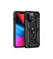 Newface Apple iPhone 14 Pro Kılıf Sofya Yüzüklü Silikon Kapak - Siyah