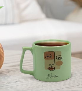 BK Gift Kişiye Özel İsimli Pastel Yeşil Middle Kupa Bardak, Arkadaşa Hediye, Ev Hediyesi, Doğum Günü Hediyesi, Ofis Hediyesi (Model 1)