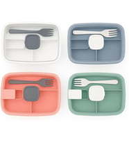 Vakumlu Lunchbox Yemek Kabı – Sızdırmaz, Taşınabilir ve Sağlıklı Saklama Kutusu Çatal Kaşık Bölmeli Gıda Dostu (GRİ)