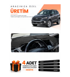 FORD KUGA (2015-2019) Uyumlu Torpido Koruma Örtüsü Oto Kılıfı - Siyah