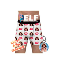 Kişiye Özel Resimli Öpücüklü Boxer (Standart)