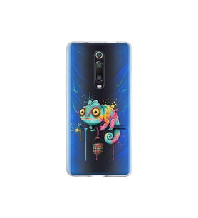 Xiaomi Mi 9T ile Uyumlu Splash Bukalemun Tasarımlı Şeffaf Silikon Kılıf