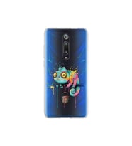 Xiaomi Mi 9T ile Uyumlu Splash Bukalemun Tasarımlı Şeffaf Silikon Kılıf