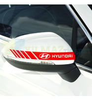 Hyundai Logo Yan Dikiz Ayna Şerit Oto Sticker Etiket Yapıştırma Çıkartma 3 Çift ( 20 X 2 Cm Ölçü )