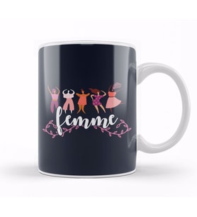Girl Power Femme Text Kupa Bardak Porselen