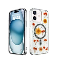 Newface Apple iPhone 12 Kılıf Daisy Simli Magsafe Kapak - Siyah
