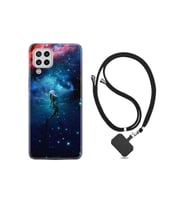 Samsung Galaxy A22 Kılıf Resimli Desenli Silikon Boyun Askılı Deep Woman 1844