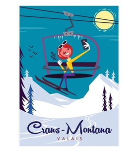 Crans -montana Tablo Ahşap Poster Dekoratif