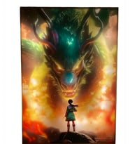 Attack On Titan Eren Yeager USBli Led Işık Boyama Dekoratif Ahşap Çerçeve