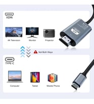 HDMI tüm TYPE C CEP TELEFONLARI VE CİHAZLARLA UYUMLU FULL HD HDMİ KABLOSU 4K ULTRA HD HDMI KABLO TAK ÇALIŞTIR 2 METRE (TYPE C TO HDMİ HB-06)
