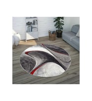 Eliana Home Baskılı, Yıkanabilir Kaymaz Taban Yuvarlak Halı LNA7083 120x120 cm (Siyah)