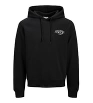 Jack & Jones JJMAKOTO Sweat Hood Erkek Kapüşonlu Sweatshirt - Konforlu ve Modern (Siyah)