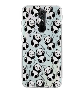 Xiaomi Redmi Note 8 Pro  Kamera Korumalı Kapak Panda Tasarımlı Şeffaf  Kılıf
