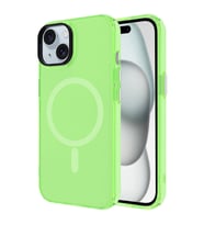 Apple iPhone 15 Plus Uyumlu Kılıf Zore M-safe Şarj Özellikli Buzlu Transparan C-Pro Sert Kapak (Açık Yeşil)