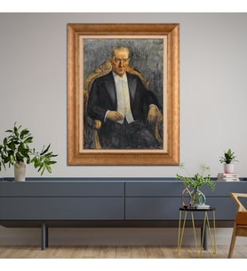 Altın Varaklı Paspartulu Çerçeveli Tablo rv922