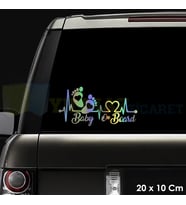 Baby On Board Arabada Bebek Var Ayak İzi Hologram Oto Sticker Etiket Yapıştırma Çıkartma 20 x 10 Cm