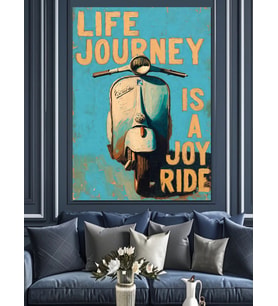 Life Journey Is A Joy Ride Dekoratif Kanvas - Mdf Ahşap Tablo