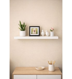 Tekli Duvar Rafı - Uçan Raf Gizli Raf Beyaz 15x40