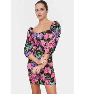 Bodycon Mini Elbise Polyester Queen Crep Dokuma Truvakar Kol Kemerli Profesyonel Görünüm