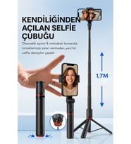 Otomatik Açılan Tripod ve Selfie Sopa ile Vlog ve Video Çekimleri