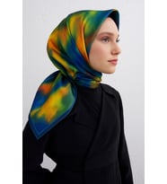Armine Tivil İpek Eşarp 9233 - 51 Sarı Karışık Desen
