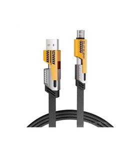 4’ü 1 Arada 65W Hızlı Şarj Kablosu – USB ve Type-C Girişli, Örgülü Dayanıklı