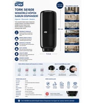 Tork 561608 Sensörlü Köpük Sabun Dispanseri Siyah