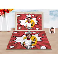 BK Gift Kişiye Özel Erkek Chef Karikatürlü 1000 Parça Profesyonel Puzzle-12