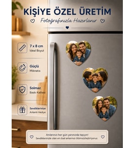 3 Kalpli Aile Fotoğraf Magneti Baba Anne Erkek Çocuk Kişiselleştirilebilir Hatıra Hediyesi