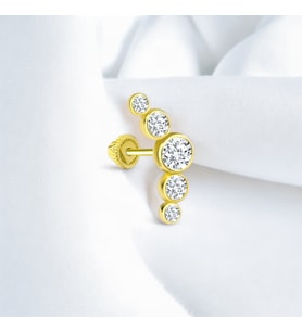 Glorria Altın Taç Helix Piercing