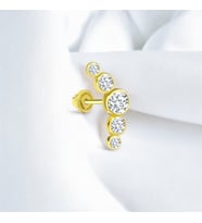Glorria Altın Taç Helix Piercing