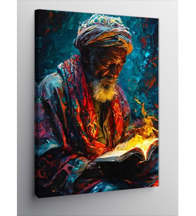 Kanvas Tablo Kitap Okuyan Yaşlı Adam