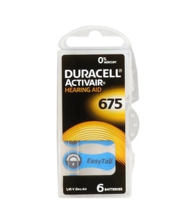 Duracell 675 Numara Düğme Kulaklık Pili İşitme Cihazı İçin 6'lı Paket