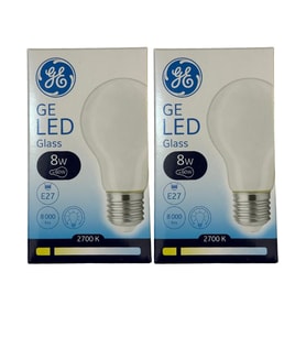General Electric 8W 2700K (Sarı Işık) E27 Duylu Led Cam Ampul (2 Adet)