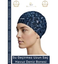 #Bone Uzun Saç Kaymaz Su Geçirmez Sızdırmaz Yüzücü Deniz Bonesi Elastik Bez Yüzme Şapkası