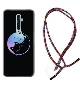 Oppo Reno 2Z 4 Lite 4 Pro 5 6 7 A31 Kılıf Boyun Asklı Rasta Silikon Love Cats 1604