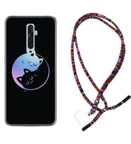 Oppo Reno 2Z 4 Lite 4 Pro 5 6 7 A31 Kılıf Boyun Asklı Rasta Silikon Love Cats 1604