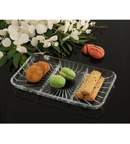 Paşabahçe Elegant Dikdörtgen Bölmeli Cam Kayık Tabak 27x16 cm 54983 (Şeffaf)