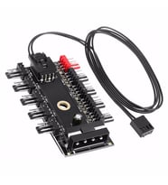 10lu Fan Kontrol Kartı Fan Çoklayıcı 4pin 3pin PWM Fan Hub 10Port