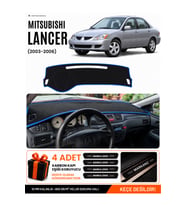 MITSUBISHI LANCER (2003-2006) Uyumlu Torpido Örtüsü Torpido Kılıfı - Siyah Mavi