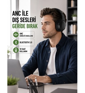 Geniş Frekans Aralıklı Bluetooth Kulak Üstü Kulaklık