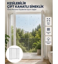 Lexroo Kesilebilir Çift Kanatlı Pencere Sinekliği Dayanıklı File