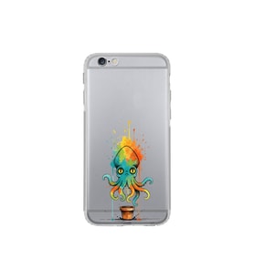 iPhone 6 Plus ile uyumlu Splash ahtapot tasarımlı şeffaf silikon kılıf