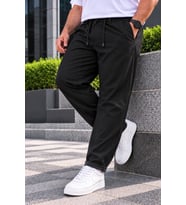 Erkek Esnek Diagonal Kumaş Jogger Pantolon