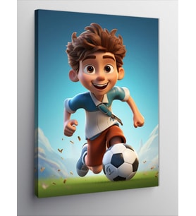 Kanvas Tablo Futbol Oynayan Çocuk