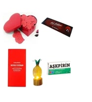 Eşe Sevgiliye Romantik Hediye Aşk Sözleri Kalp Kutusu Aşkpirin Mini Lamba Sevgili Cüzdanı Aşk Çeki