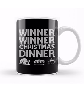 Winner Winner Christmas Dinner Knit Pattern Kupa Bardak Porselen