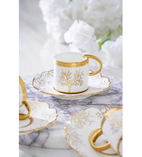 Acar Kıeran Gold 6 Kişilik Kahve Fincanı Takımı HXF-06801