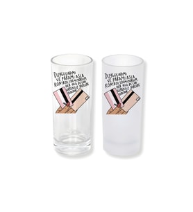Ghostbastır Design Para Sözlü Buzlu / Buzsuz Seçenekli Rakı Bardağı – 1 Adet Şık Sunum Bardağı 0192