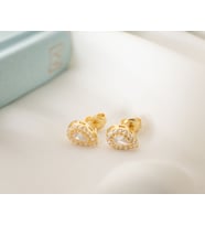 925 Ayar Gümüş Nisan Ayı Doğum Taşı ( Diamond ) Damla Küpe